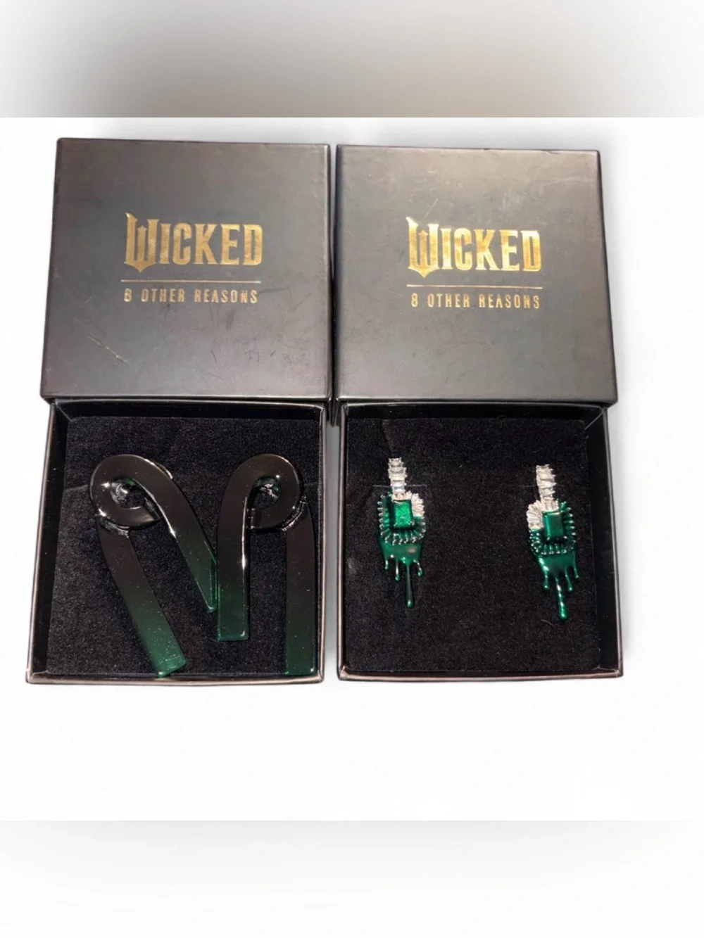 8 Other Reasons Emerald Drip Earrings & Matching Ear Cuffs Set